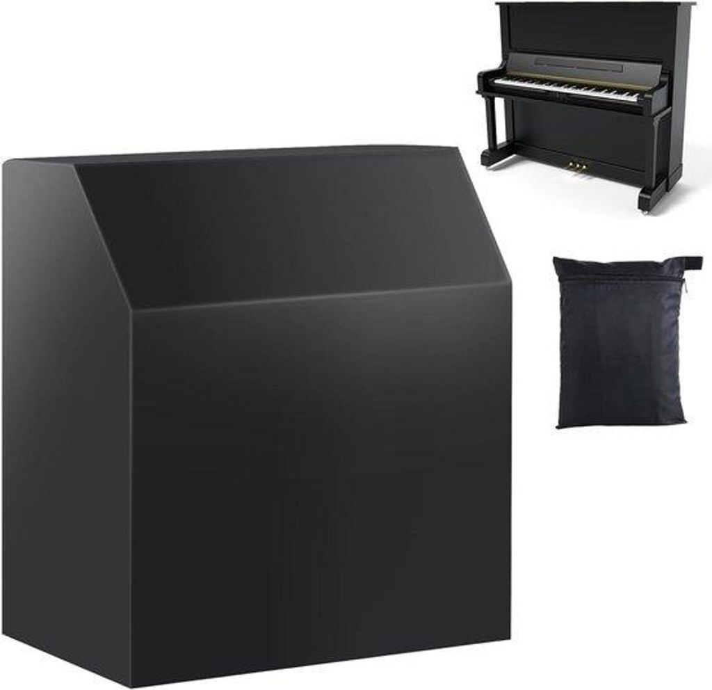 Rechtopstaand Instrumentenschutz - Schutz vor Staub - Silberfarbene Oxford Stoff - 153 x 35 x 110 cm - Schwarz