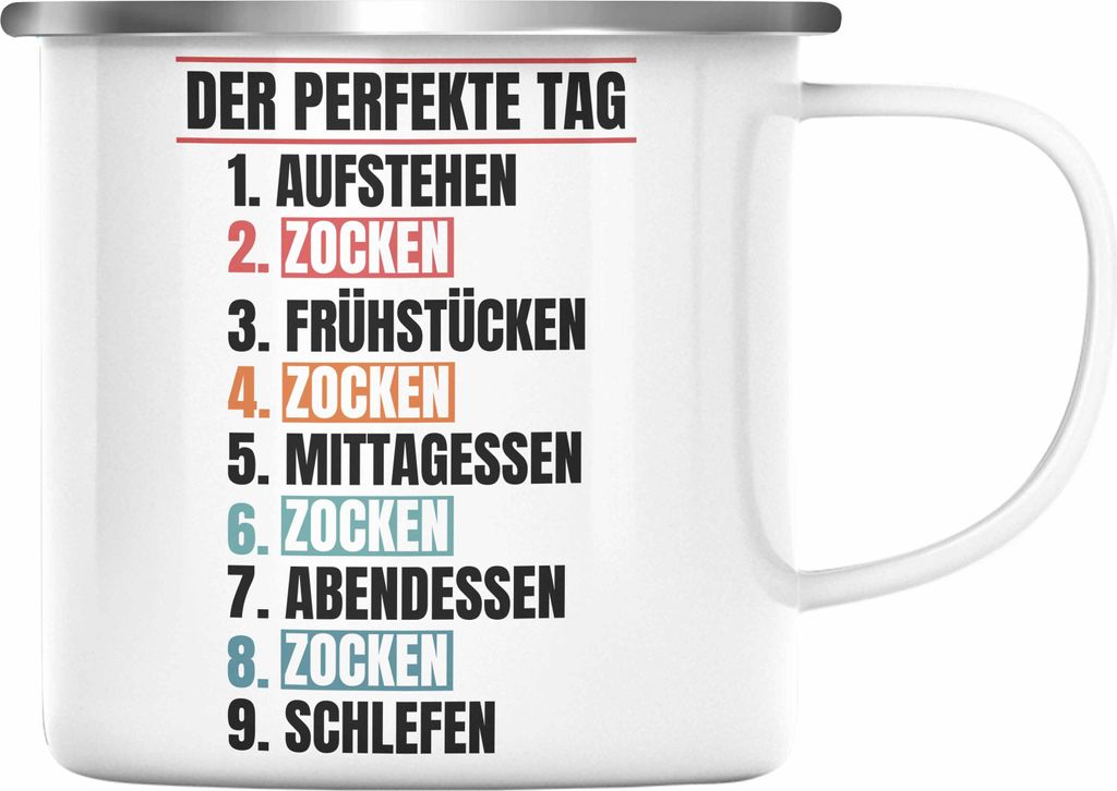 Trendation - Zocker Emaille Tasse Geschenk Der Perfekte Produktbild 