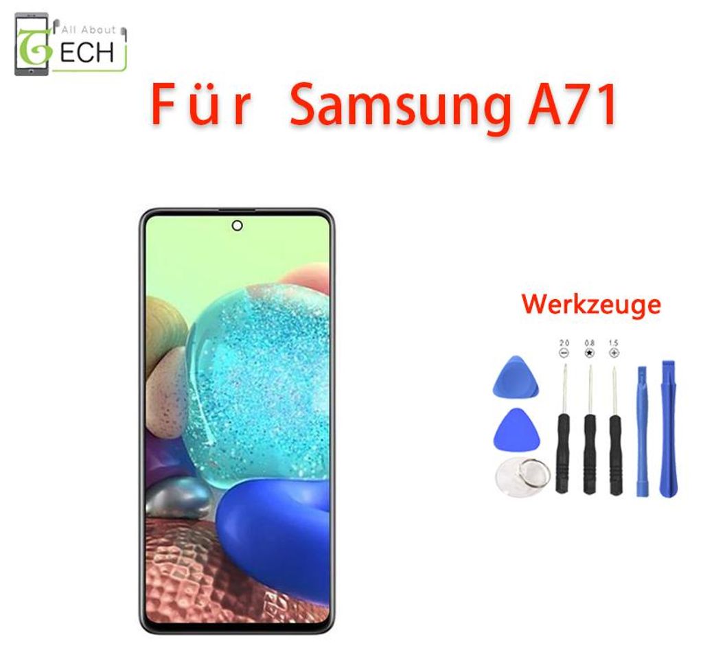 Für Samsung A71 SM-A715 LCD Display (Full view OLED) Mit Rahmen Touchscreen