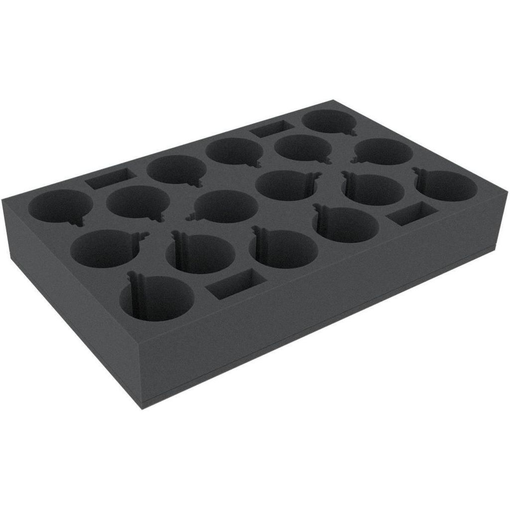 Schaumstoffeinlage mit 16 runden Fächern, 90 mm, Double-Size