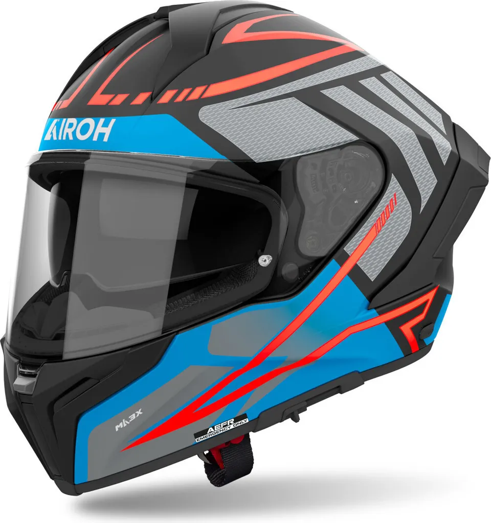 Casque Intégral Airoh Matryx Rider Coloris Noir Gris Bleu en Taille L