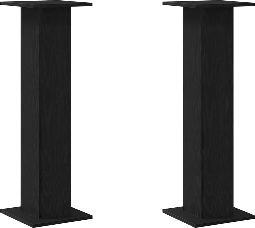 vidaXL Pied de haut-parleur 2 pcs noir aspect chêne 30 x 30 x 95 cm