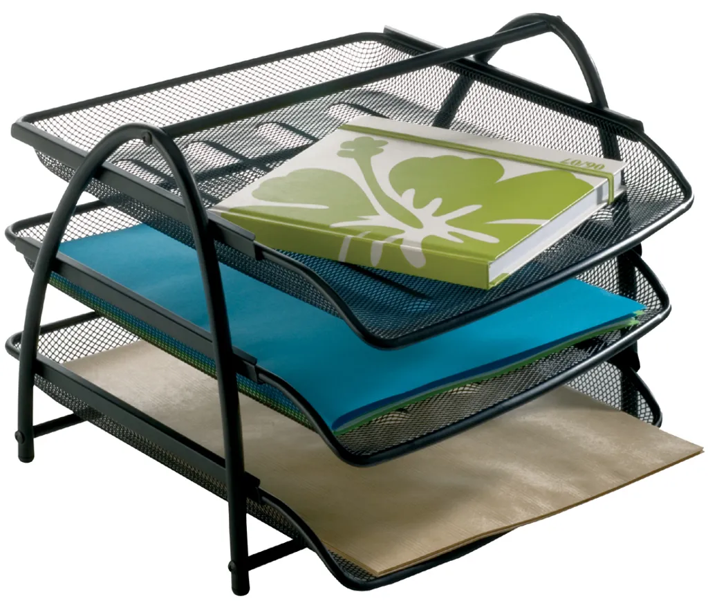Bac à courrier robuste en maille métallique noire MESHTRAY3 format A4 Alba
