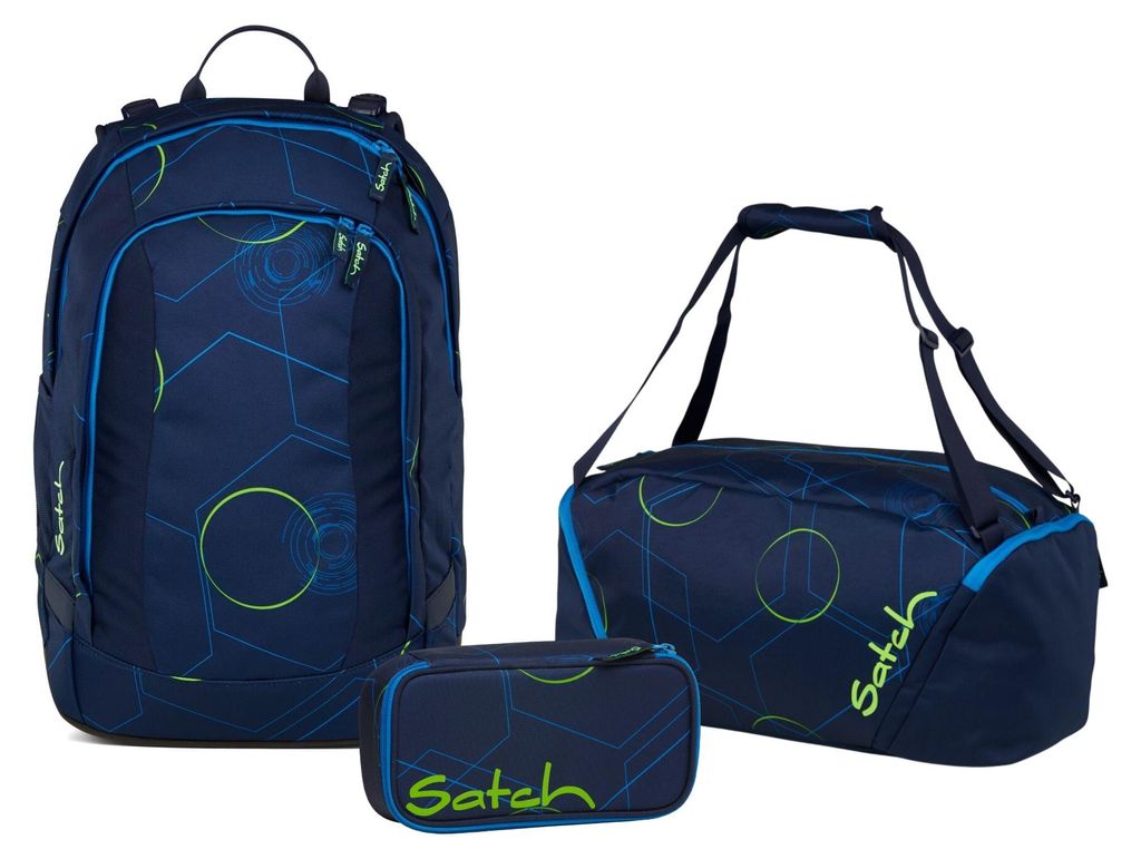 Satch, Schulrucksack-Set AIR Blue Tech 3-teilig, ab 5. Produktbild 