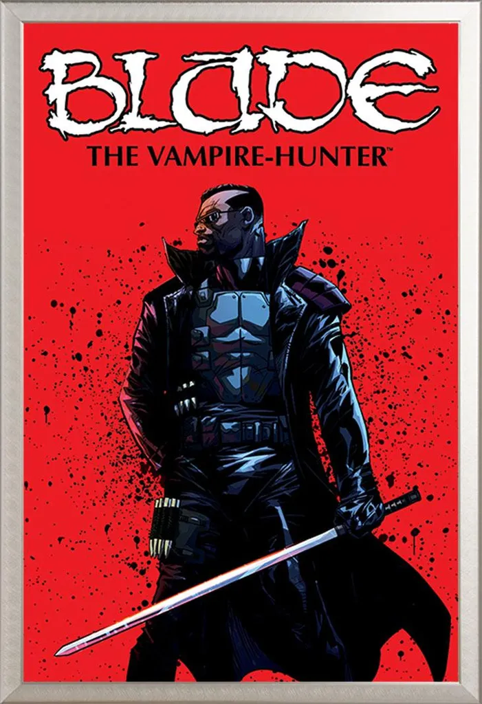 Blade - Poster - Il cacciatore di vampiri + cornice rimovibile, Shinsuke® Maxi alluminio argento, vetro acrilico