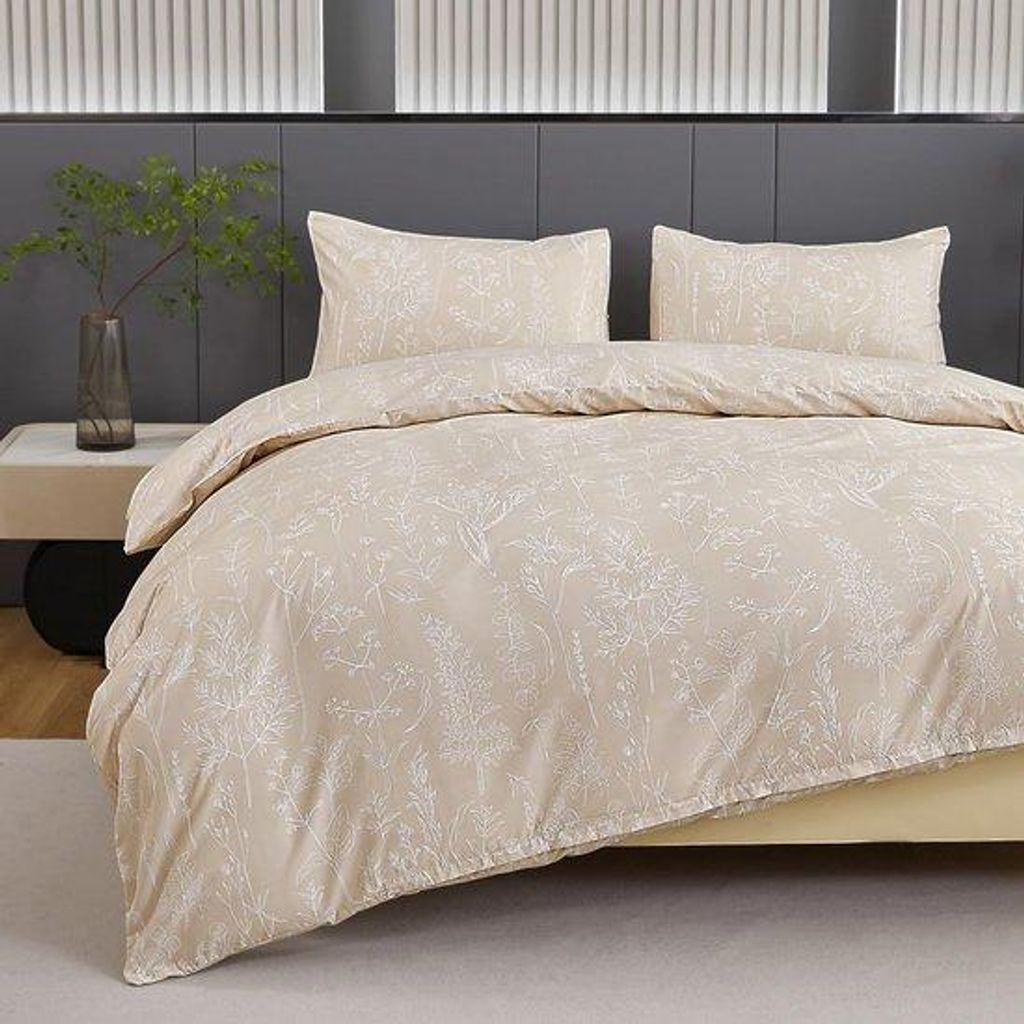 Unyqoos Luxury Bettwäsche-Set 220x240 cm mit Blumenmuster und Kissenbezügen