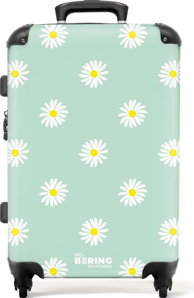 NoBoringSuitcases.com® Großer Koffer - Pastellgrün mit Produktbild 