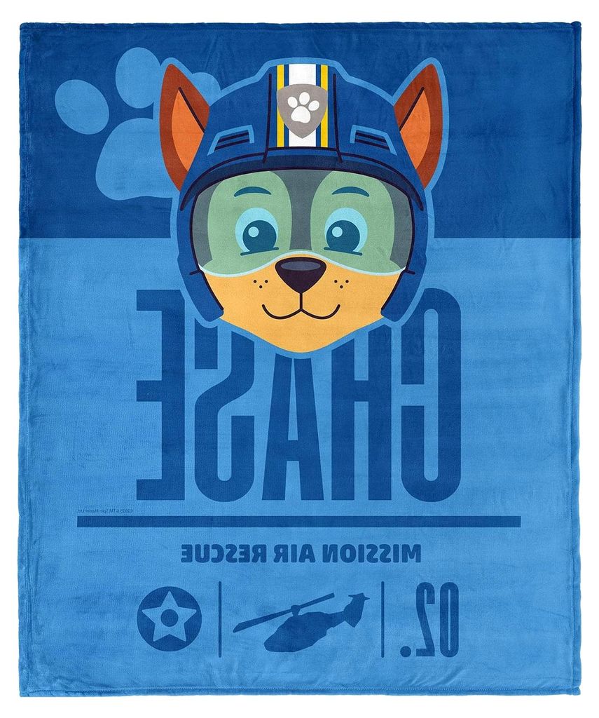 Nickelodeon Paw Patrol Überwurfdecke, offizielles Lizenzprodukt, Chase Mission, Kindergröße, Seiden-Touch, leicht, 101,6 x 127 cm