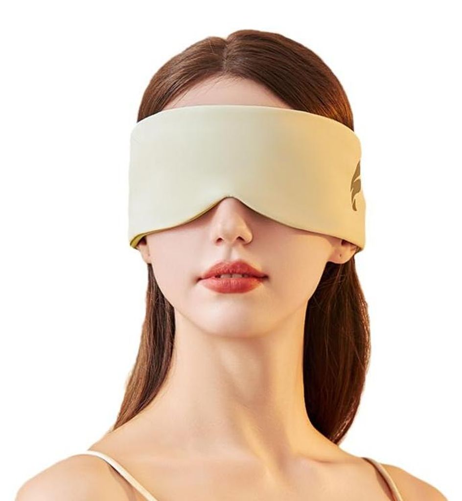 1-teilige Verdunkelungs-Schlafmaske, handgefertigte Baumwoll-Schlafmaske für Damen und Herren, Augenmaske mit verstellbaren Bändern, lichtundurch...