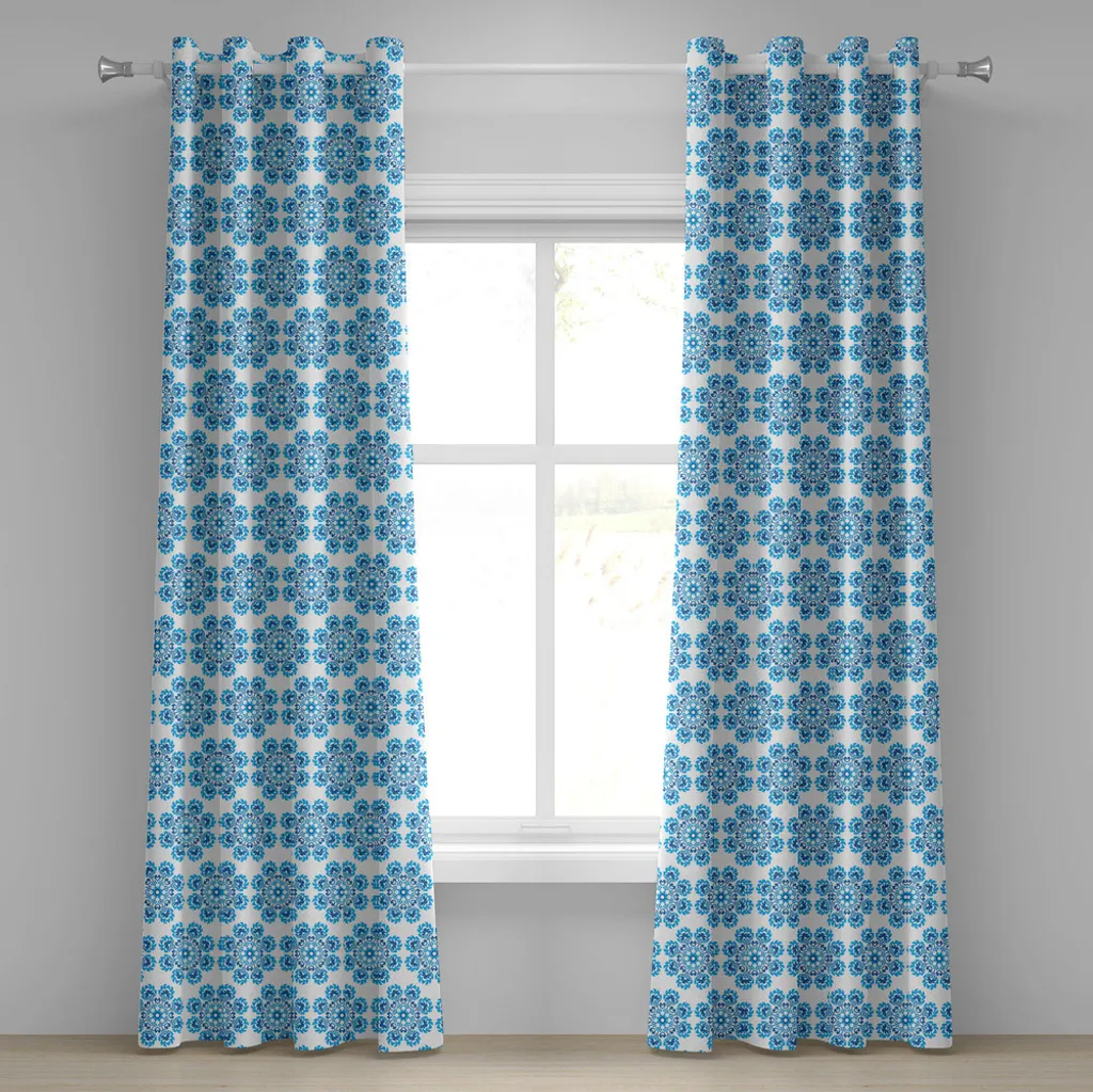 Rideau occultant décoratif bleu 280x175 cm pour intimité et style
