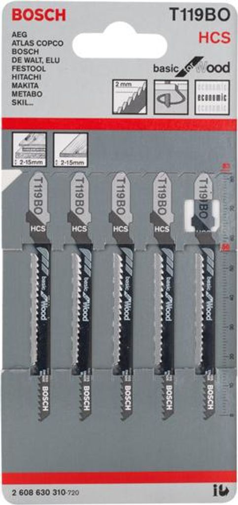 Stichsägeblatt T 119 BO Basic for Wood, 5er-Pack Produktbild 