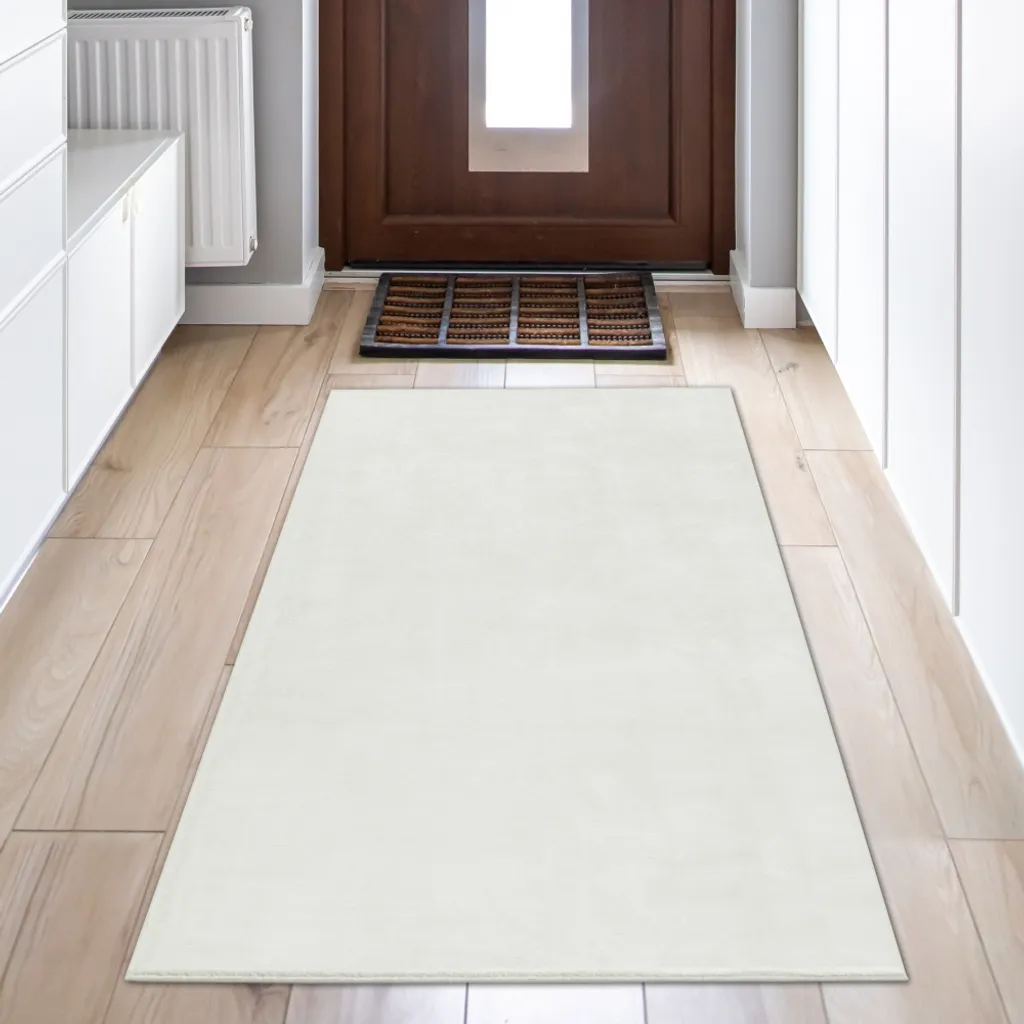 Tapis moelleux blanc neige 80x150 cm douceur extrême effet cocooning