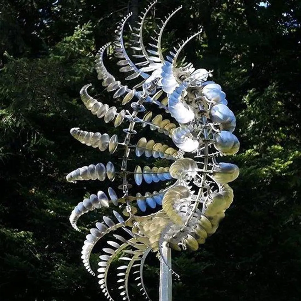 Décoration de Jardin Animée : Moulin à Vent Métal Solaire Anti-Corrosion