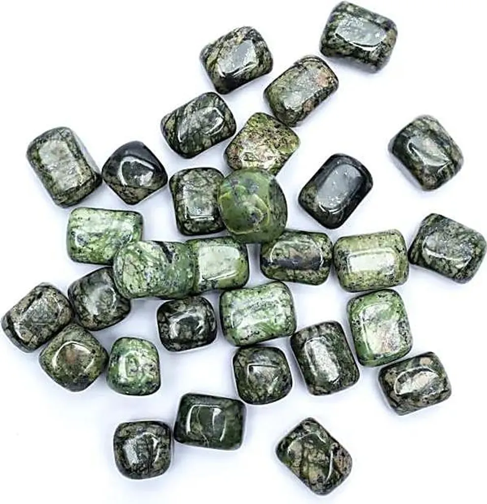 Serpentine verte pour lithothérapie - Pierres roulées 500g Qualité A