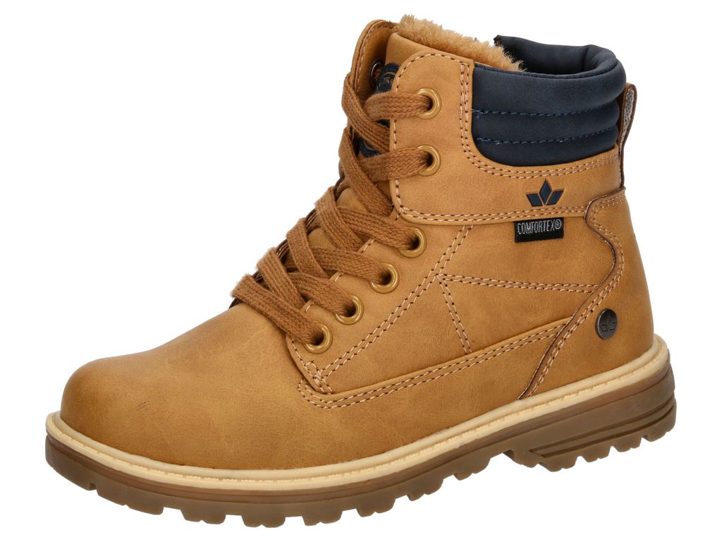 LICO Corner Stiefeletten Boots gefüttert Kinder Jungen beige/marine 33