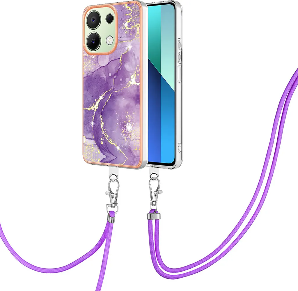 Custodia Xiaomi Redmi Note 13 4G con Laccetto Viola | Cover TPU Soft