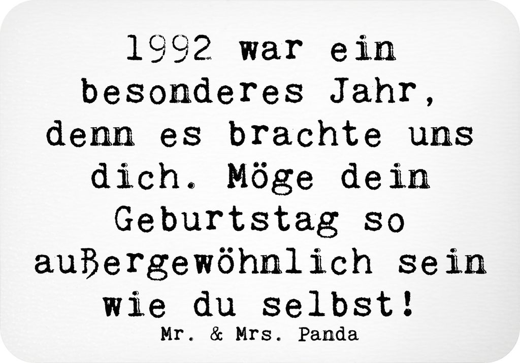 Mr. & Mrs. Panda magnet Spruch 1992 Geburtstag - Weiß - Geschenk, herzerwärmende Ode, Alter, Geburtstagsgeschenk, mdf, whiteboardmagnet, holzmagn...
