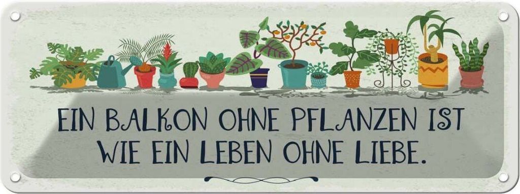 vianmo Blechschild 10x27 cm Balkon ohne Pflanzen Leben Spruch Zitat