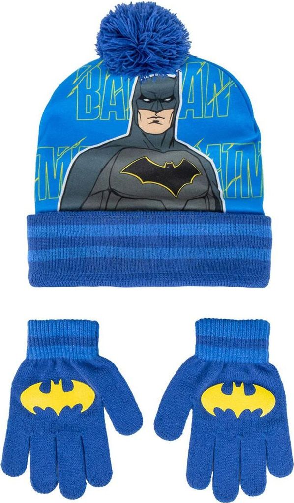 Batman Blaue Mütze und Handschuhe