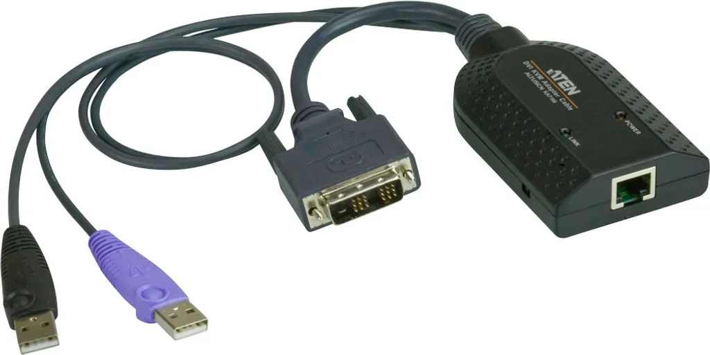Adaptateur Console KVM DVI USB ATEN KA7166 pour Gestion de Rack Serveur