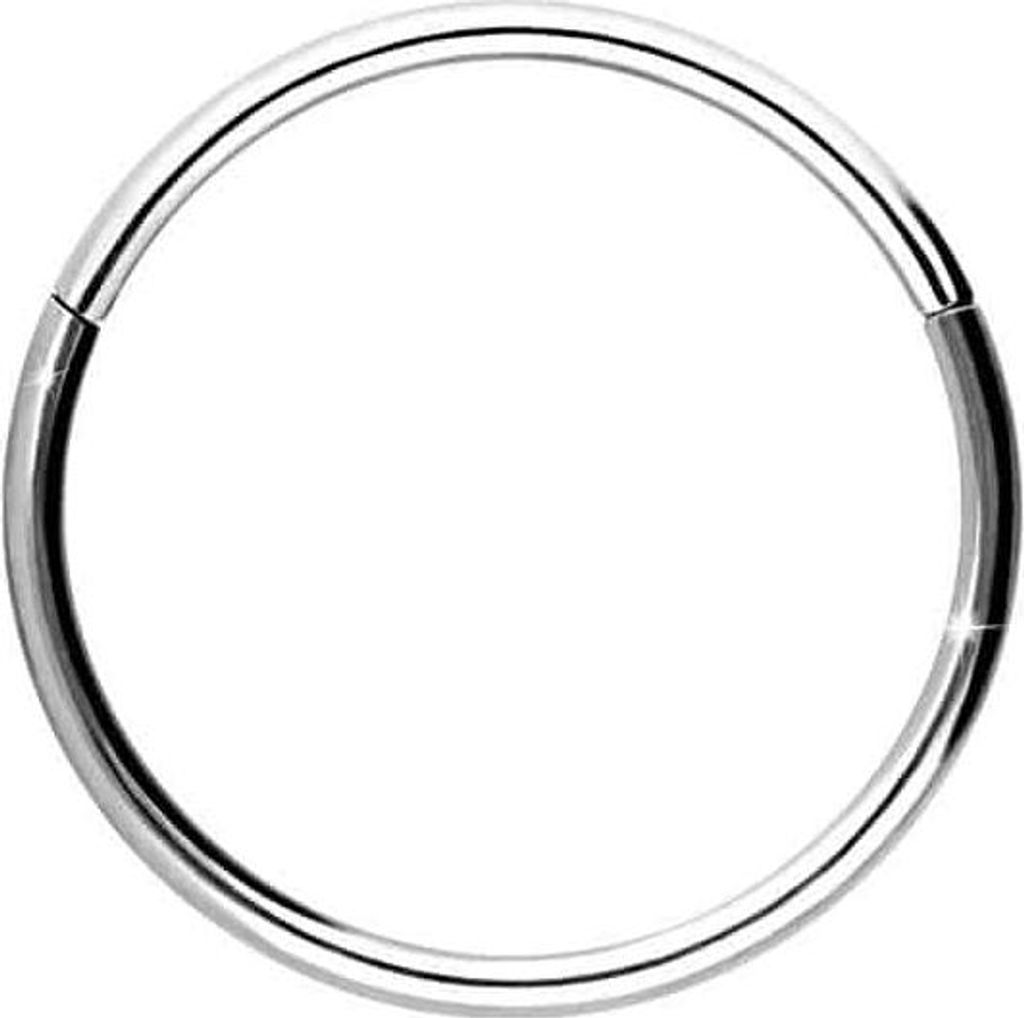 Ohrpiercing, Nasenpiercing, Septum Piercing Titan Segmentring Clicker WeißGold Innendurchmesser: 9mm + Stabstärke: 0,8mm