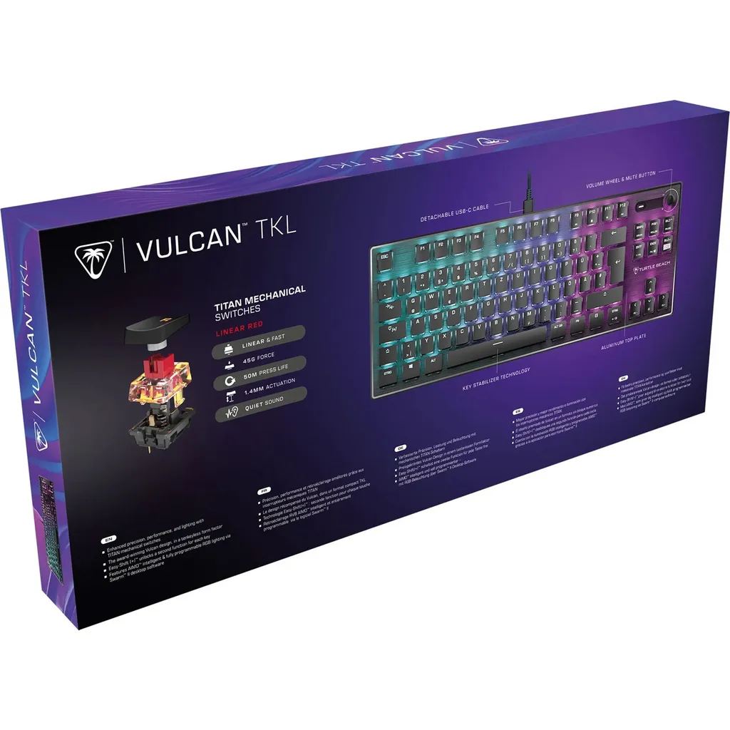 Clavier mécanique de jeu Vulcan TKL Turtle Beach avec switchs Red - 14