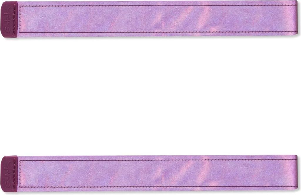 Two purple compression straps are shown against a white background.