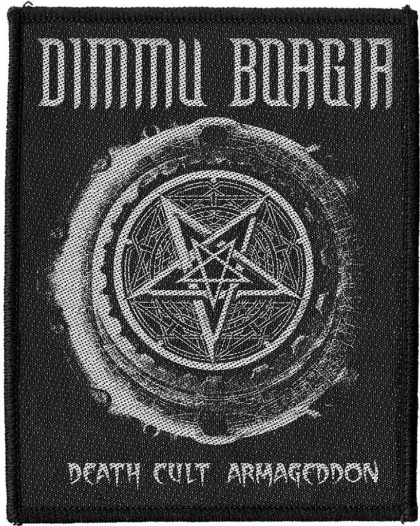 Dimmu Borgir - Patch "Death Cult Armageddon" - gewebter Stoff Aufnähen PH4195 (Einheitsgröße) (Schwarz/Silber)