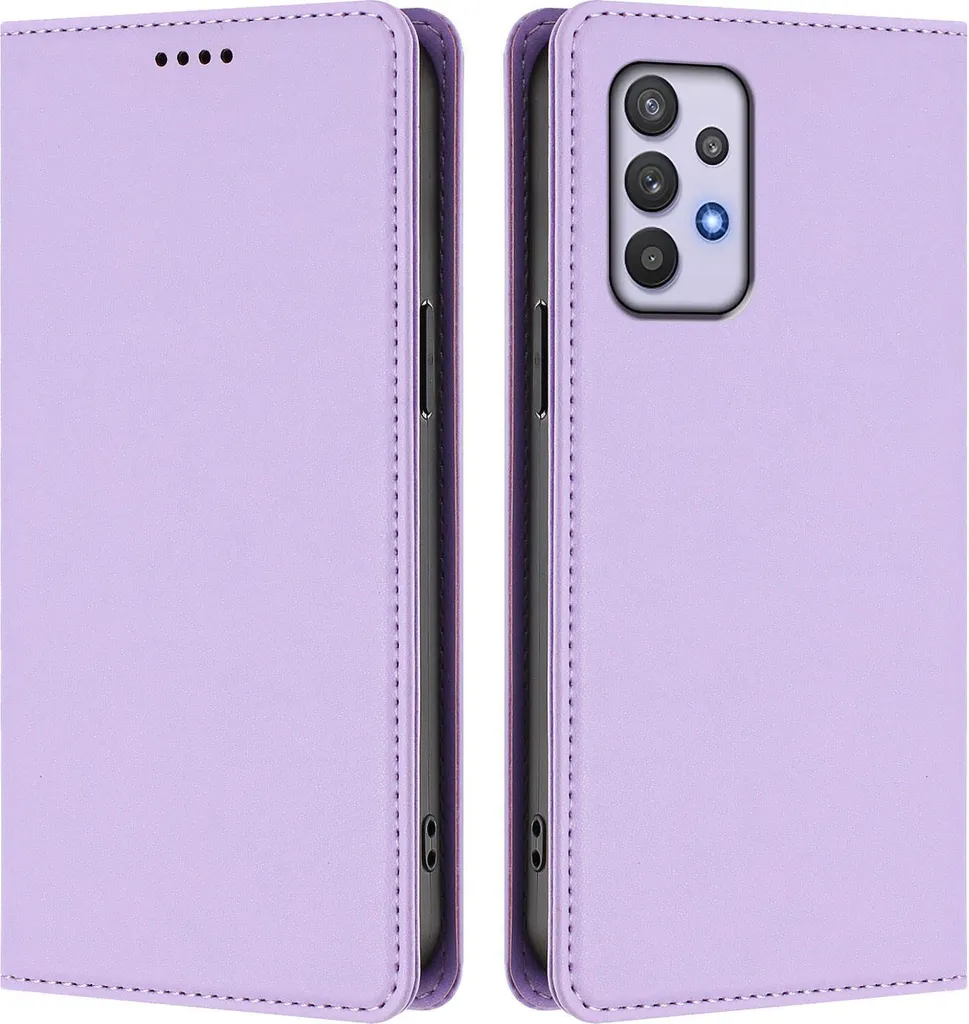 Custodia in pelle per Samsung Galaxy A32 4G, flip case magnetico in Finto cuoio con supporto Viola chiaro