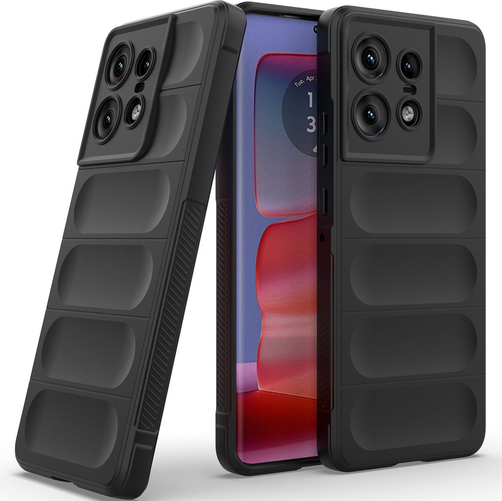 Handyhülle für Motorola Edge 50 Pro Weich TPU Silikon Stossfest Anti-rutsch Hülle Schwarz