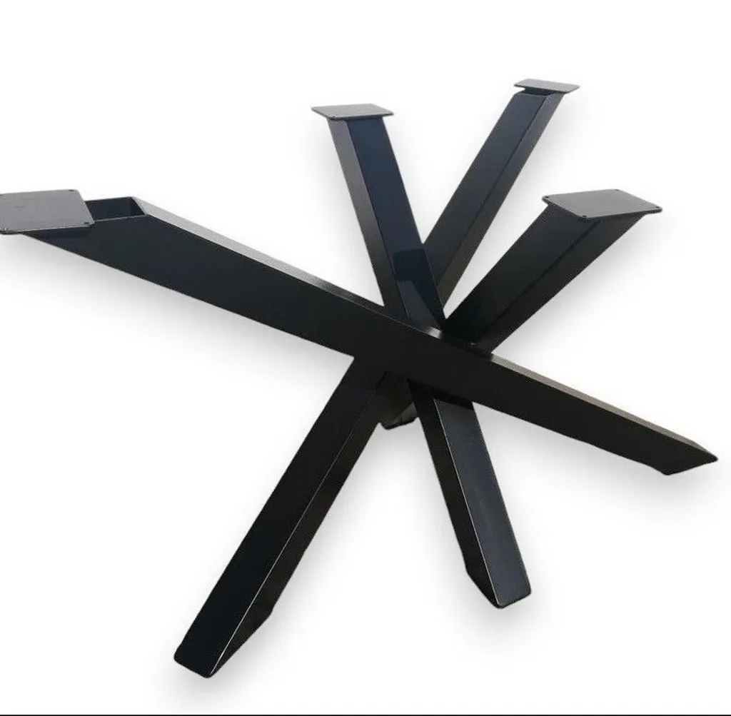 Pied de table Mikado brut style Spider en acier pour plateau en bois