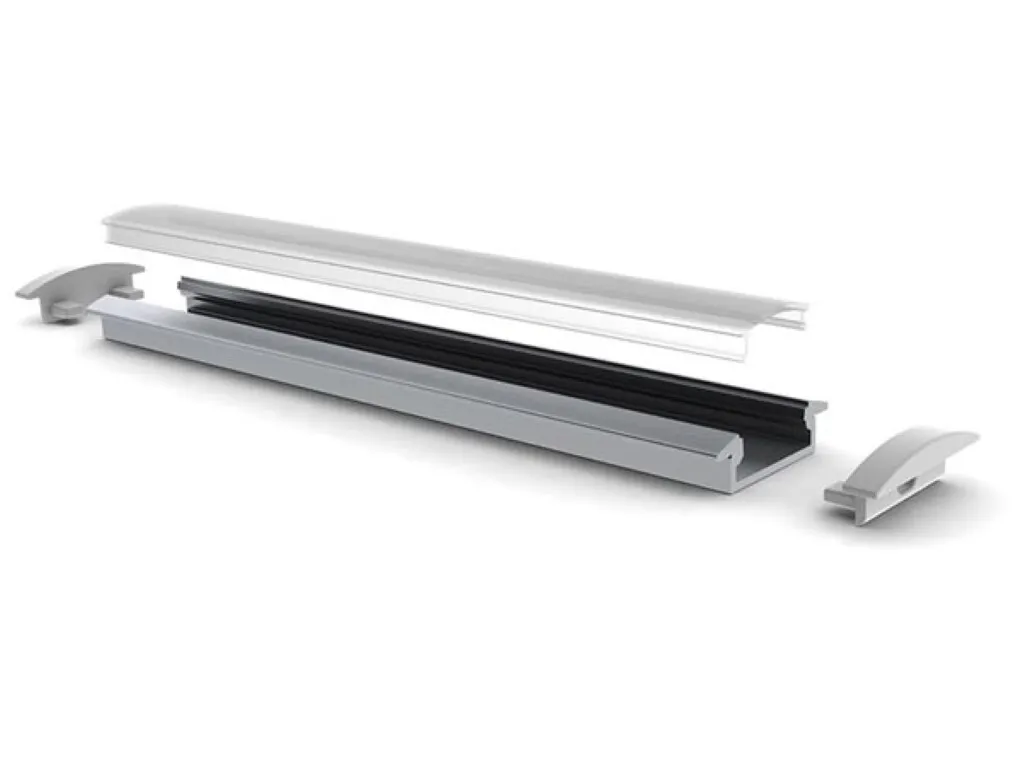 Profilé aluminium encastrable 8mm argent pour ruban LED - Longueur 2m