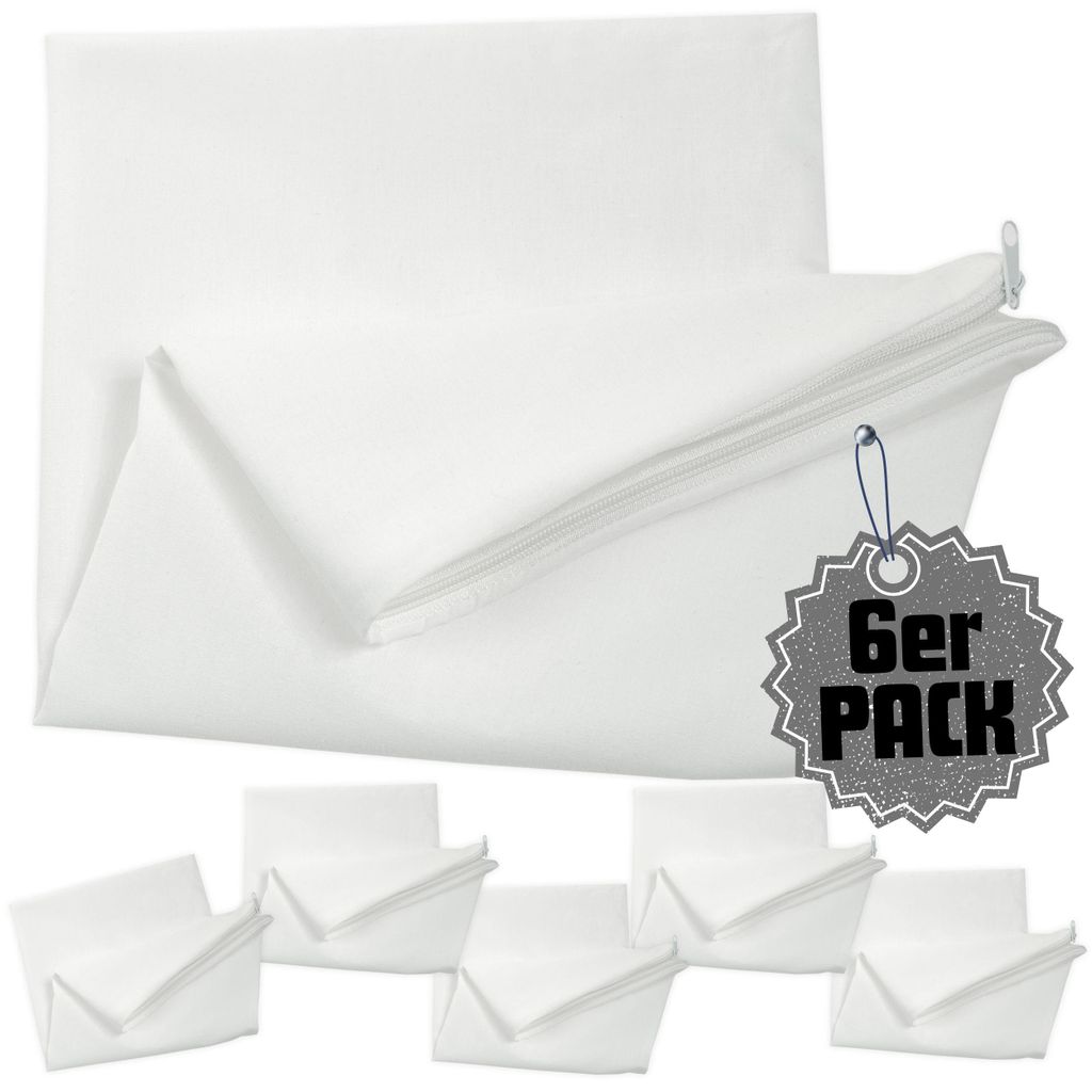 6er Pack 25x25 cm Kissen-Inlett ohne Füllung aus Baumwolle | Inlett mit Reißverschluss | Innenkissen leer, Füllkissen Ungefüllt