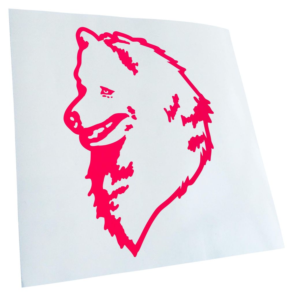 Kiwistar - Autoaufkleber - Japanese splitz Hund - Hellrosa - 14x10cm - Aufkleber für Auto, Laptop, Fahrrad, LKW, Motorrad mehrfarbig JDM Decal Racing