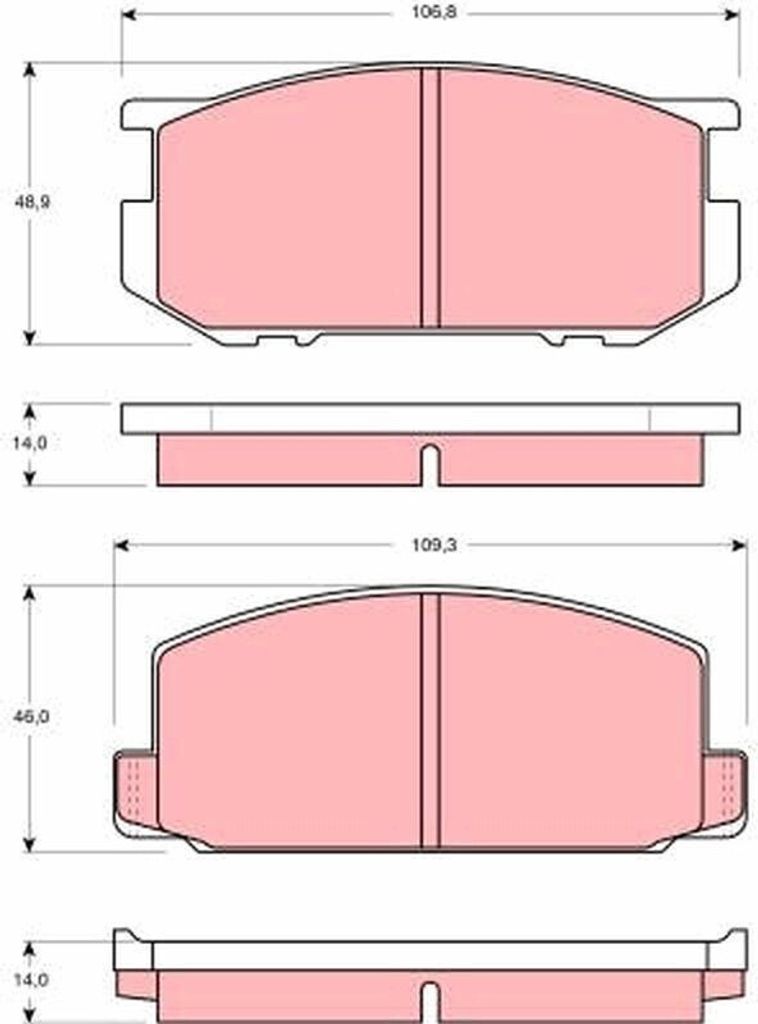 TRW Bremsbeläge Satz Vorne für TOYOTA Corolla Schrägheck (E7) GDB181