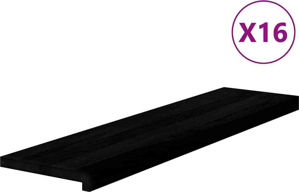 Treppenstufen 16 Stk. Dunkelbraun 100x25x2 cm Massivholz Eiche