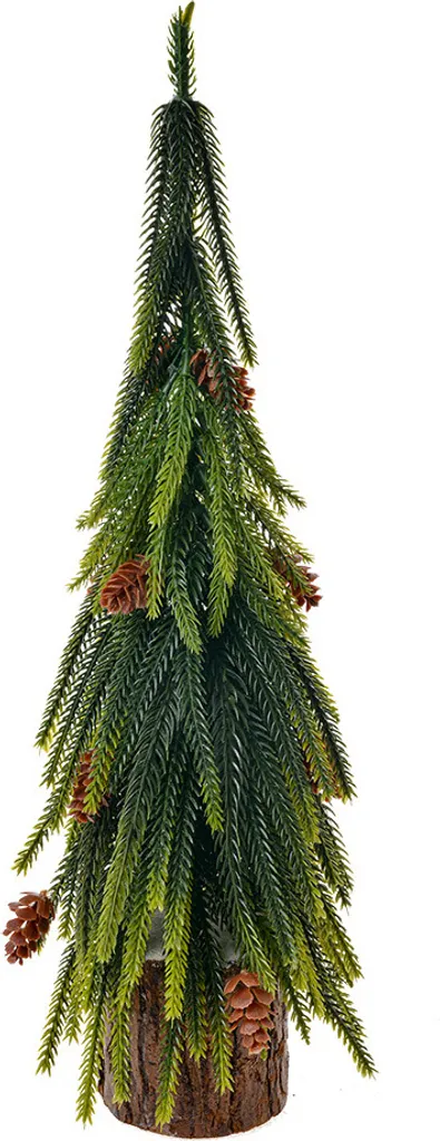 Clayre & Eef Sapin de Noël Décoratif Vert en Plastique 12x12x38 cm