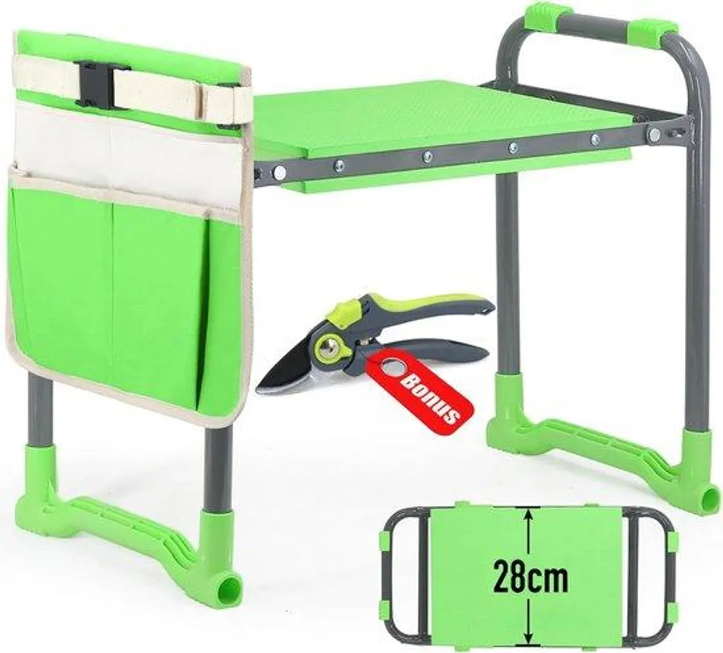 Banc de Jardinage Ergonomique pour Genoux et Dos - Assise Moelleuse 45cm