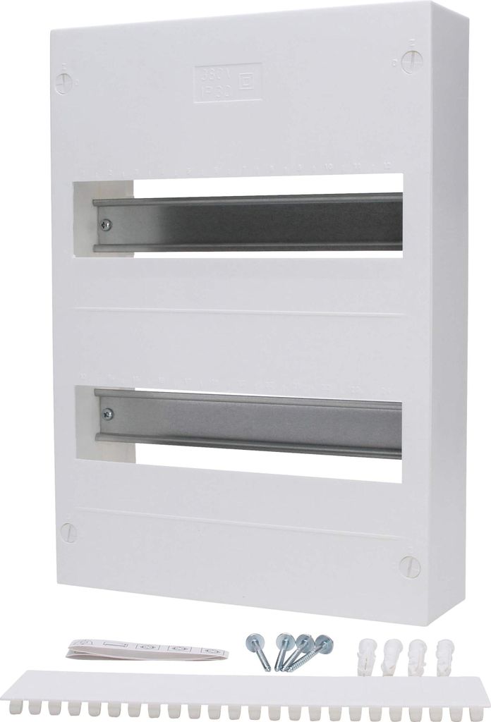 KOPP Aufputz-Verteilerkasten N24A, IP40, 63A, 400VAC, ohne Tür, 2-reihig