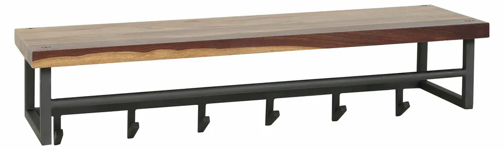 Portemanteau Mural 100 cm Daytona Noyer - Panneau de Vestiaire Design