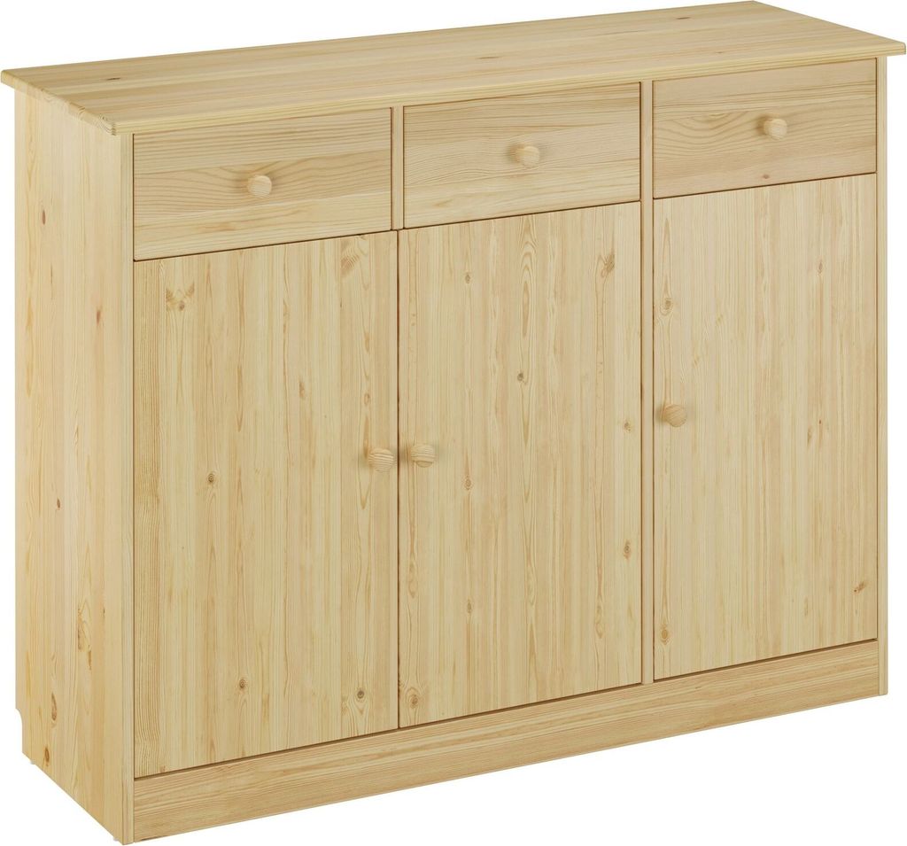90.50-25 Highboard Kommode Anrichte Kiefer Sideboard natur Produktbild 