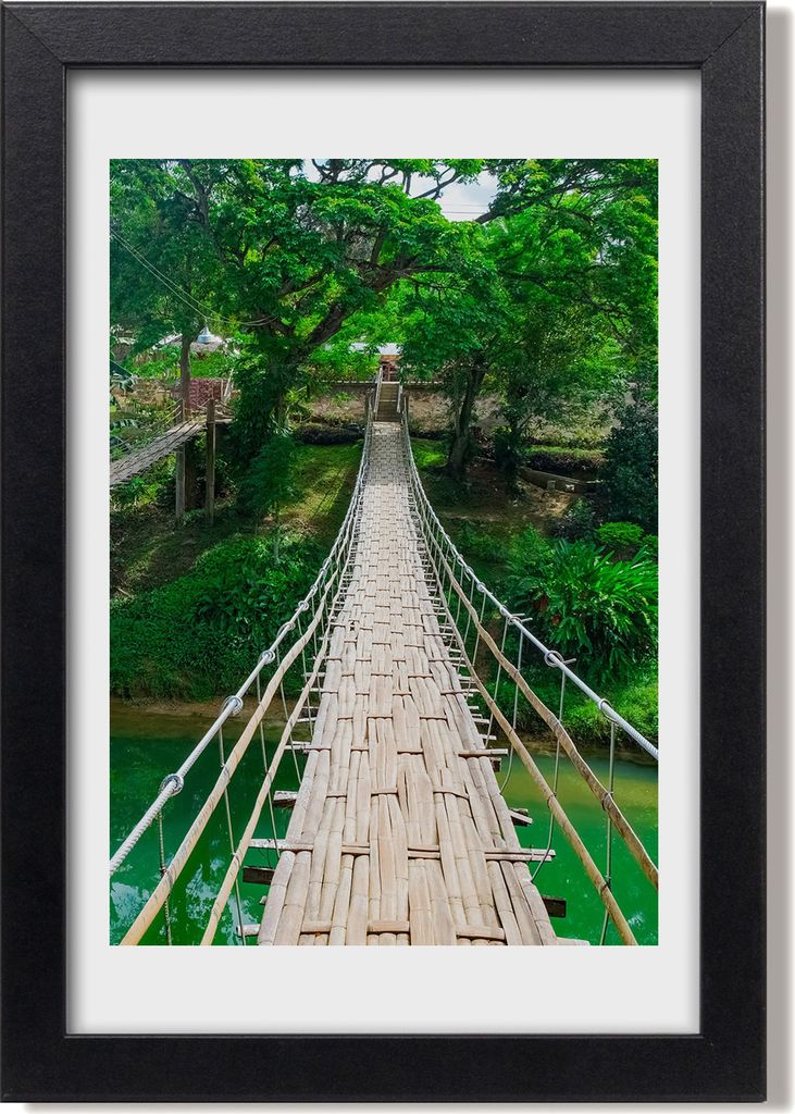 Bild 20x30 MDF-Rahmen, Wandkunst Hängebrücke