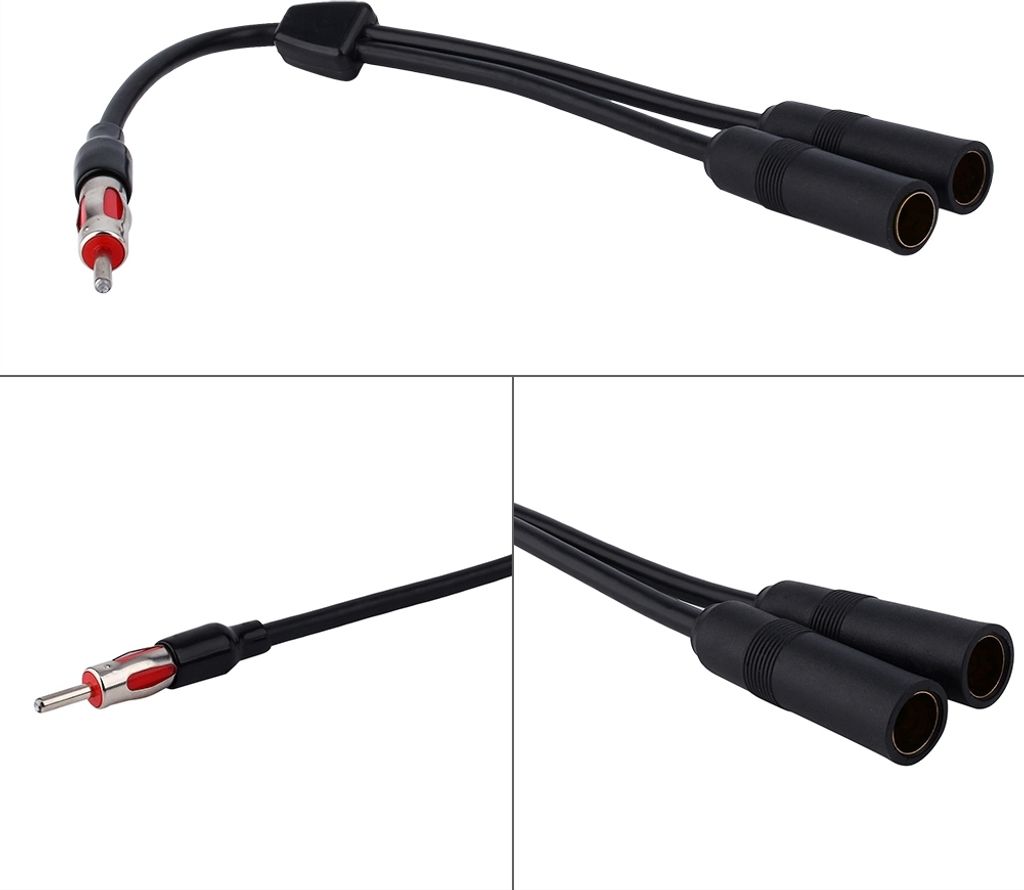 Antennen-Verlängerungskabel,Auto-Antennen-Verlängerungskabel,2 Buchsen auf 1 Stecker Antennen-Adapter,Y-Splitter Antennen-Verlängerungskabel,Ant...