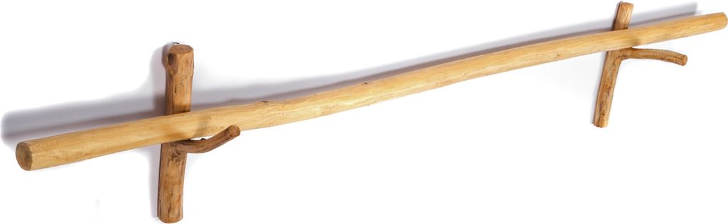 GARDINENSTANGE VARA | Teak 170cm Deko Ast Aufhänger Wandhalter Stange