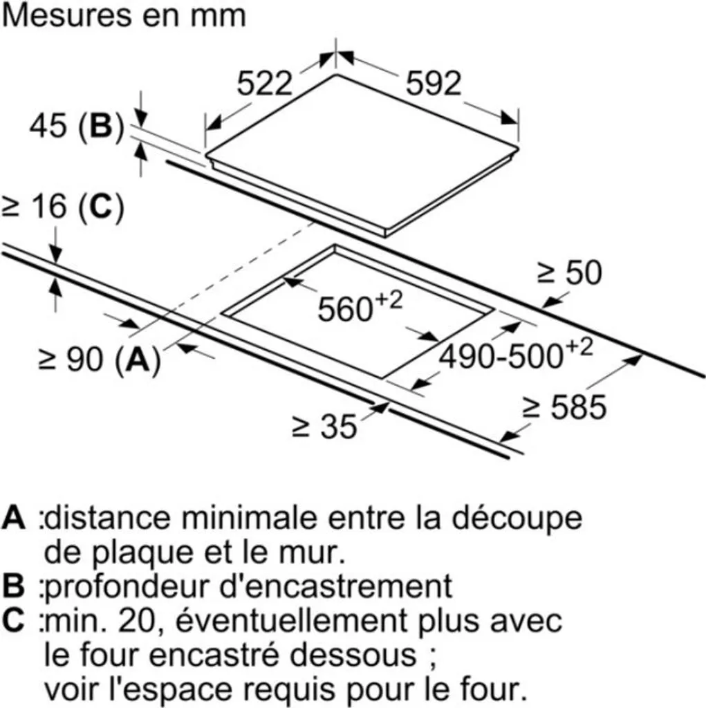 Bosch Série 4 PKM611BB8E Table de Cuisson Vitrocéramique 60cm 3 Feux Noir - 2