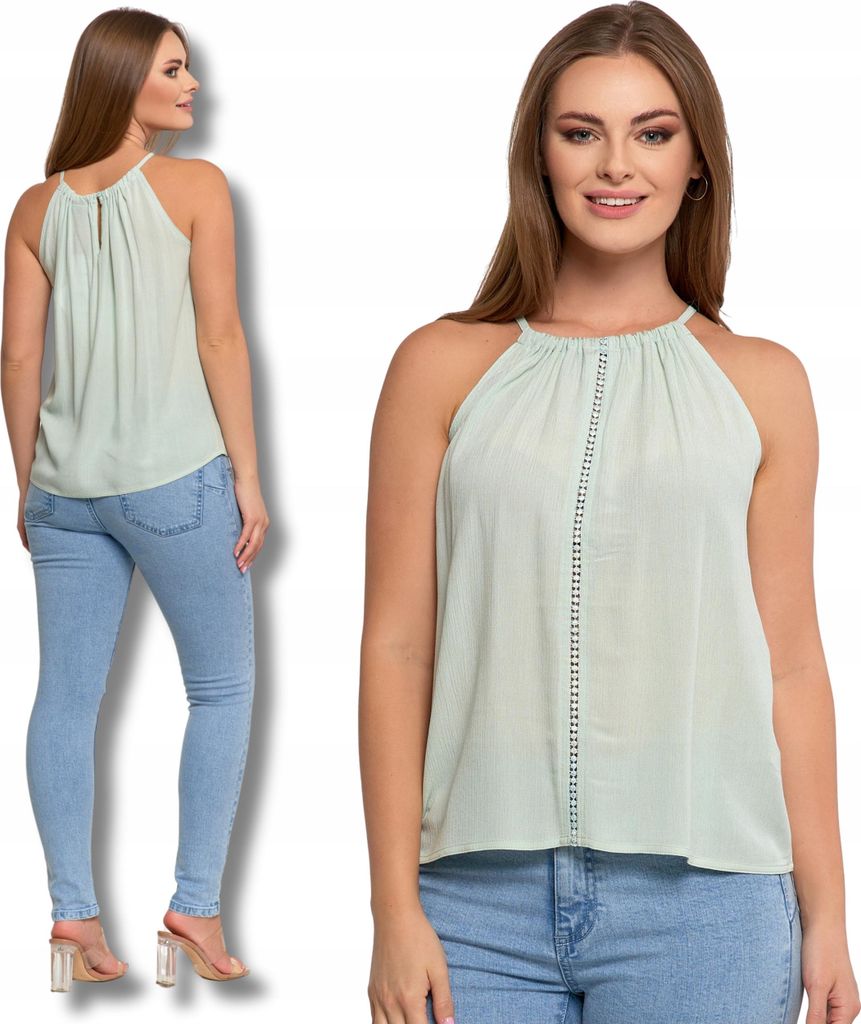 Trägerlose Damen Viskose Bluse mit Stickerei Elegant MORAJ - XXL