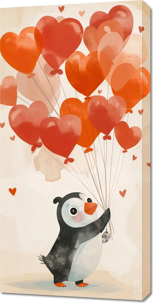 Quadro Minimal Pinguino Palloncini 50x100 | Trend Arredo 2024