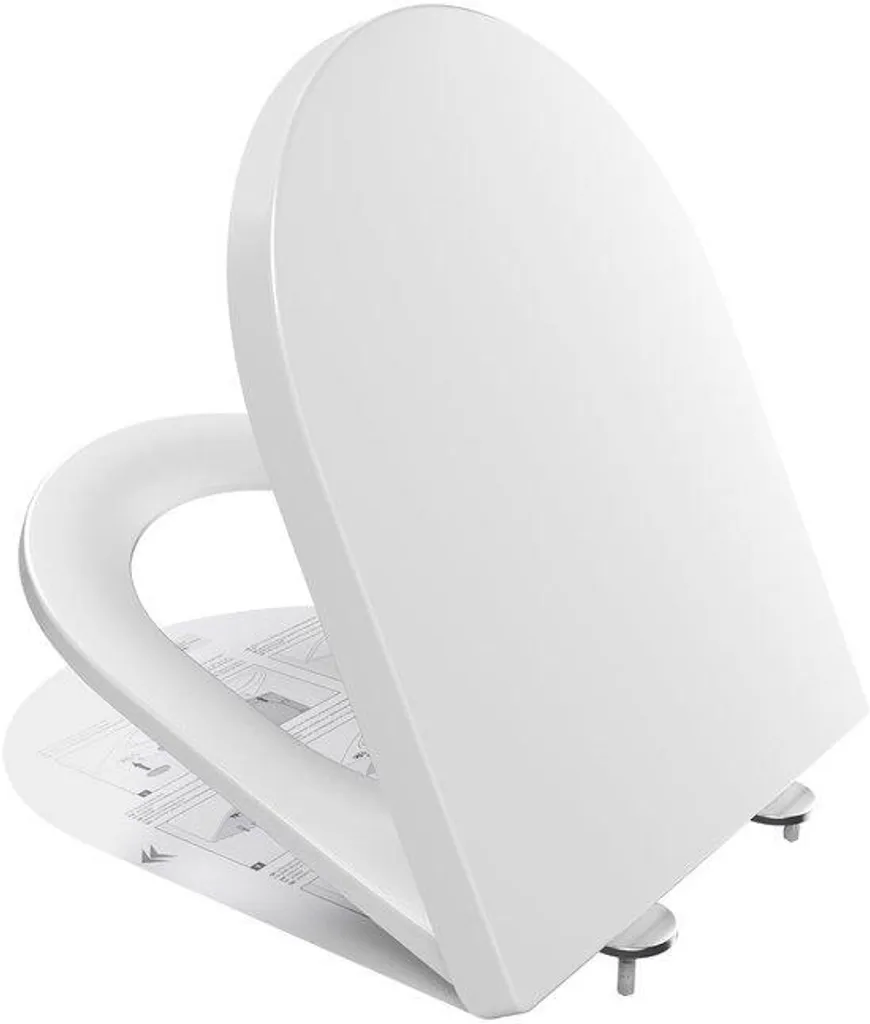 Abattant WC forme en D blanc pour rénovation salle de bain moderne