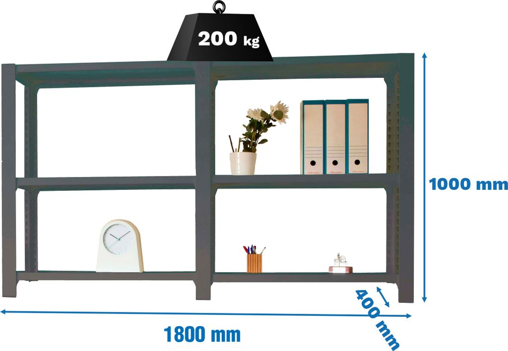 Simonrack Schwerlastregal OFFICCLICK 3 8425437108679 anthrazit 180,0 x 40,0 x 100,0 cm