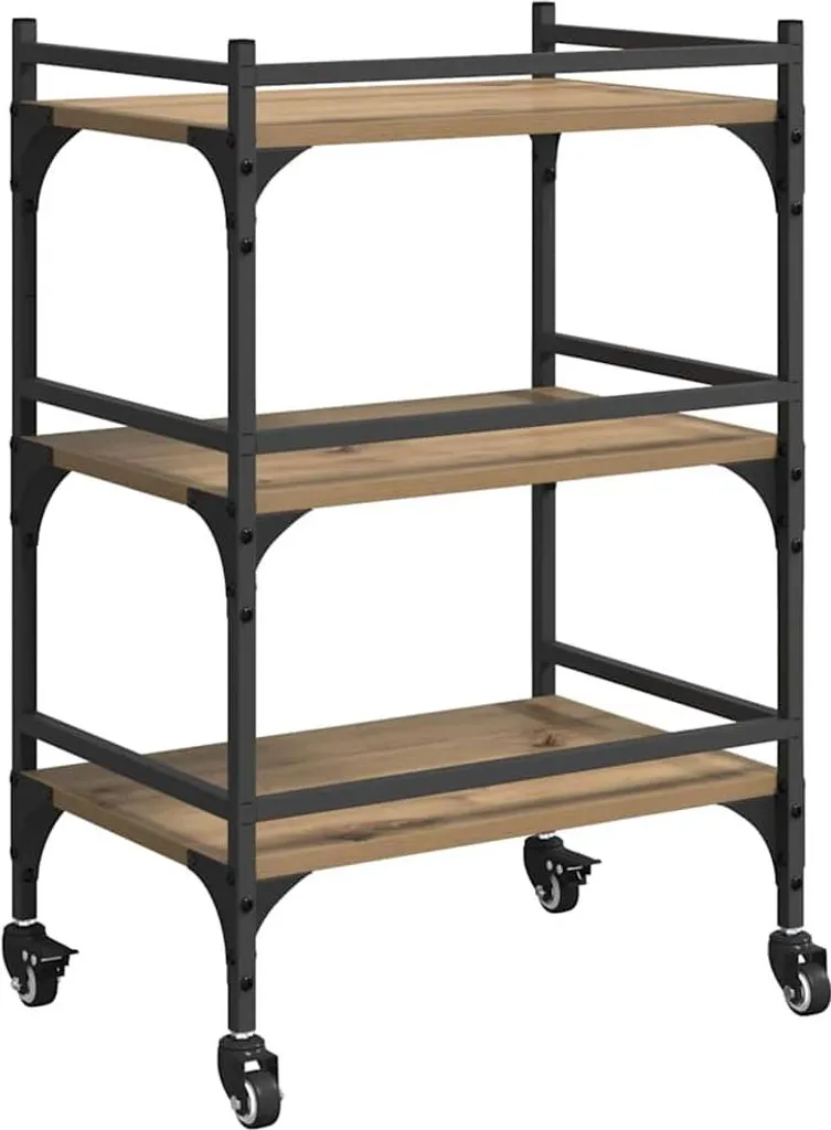SYFAX Carrello Servizio Rovere 50x35x75.5 | Design Moderno Cucina - 8